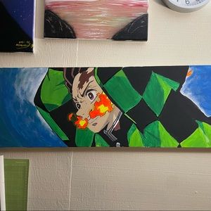 Demon Slayer Tanjiro Acrylic painting with oil paint